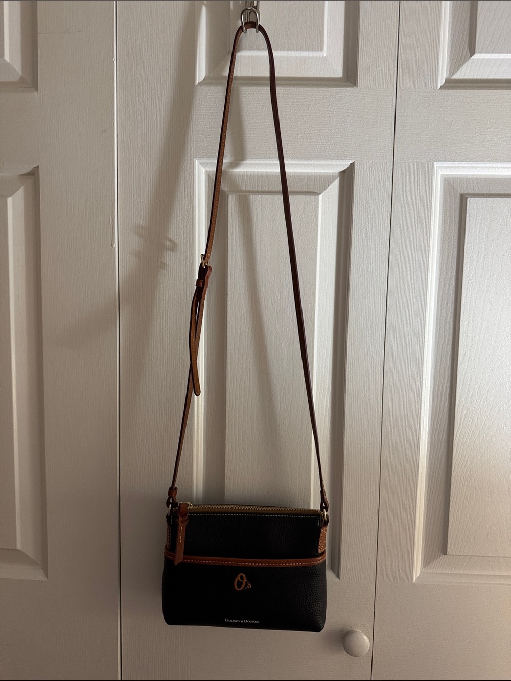 Dooney & Bourke Orioles Black Crossbody Bag with Brown Trim